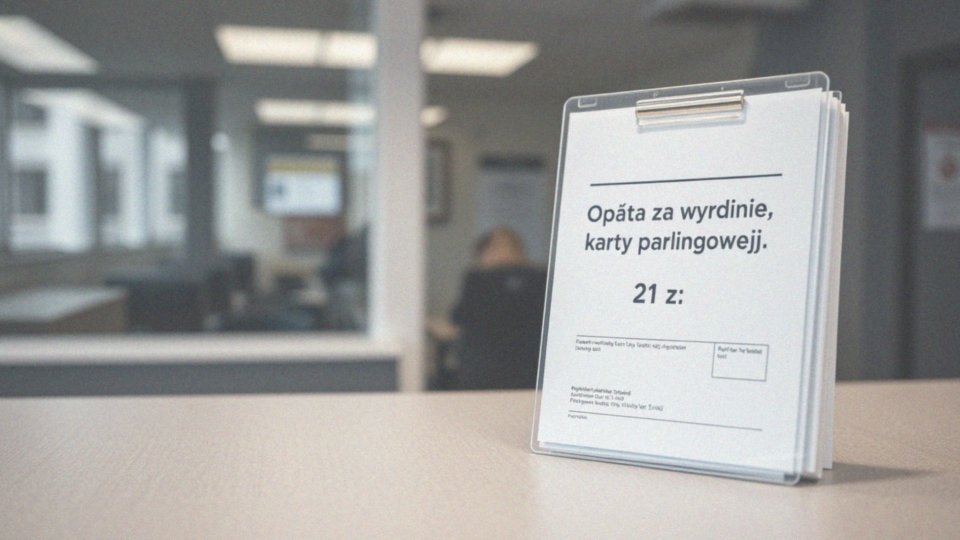 Jakie opłaty są związane z wydaniem karty parkingowej?